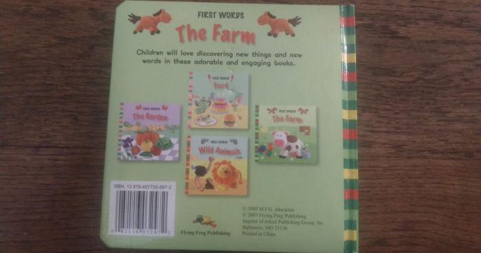 Back of First Words The Farm