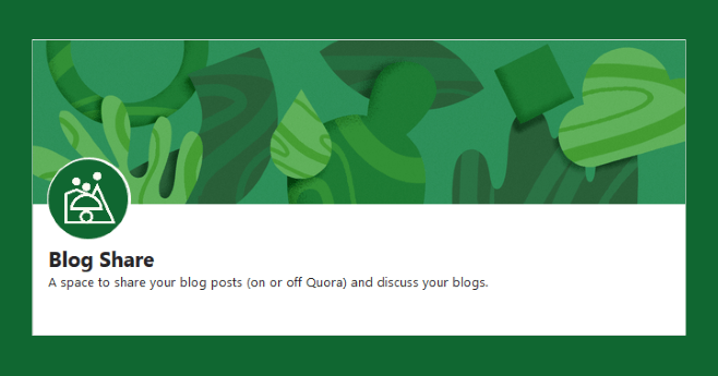 Header for the Blog Share space on Quora