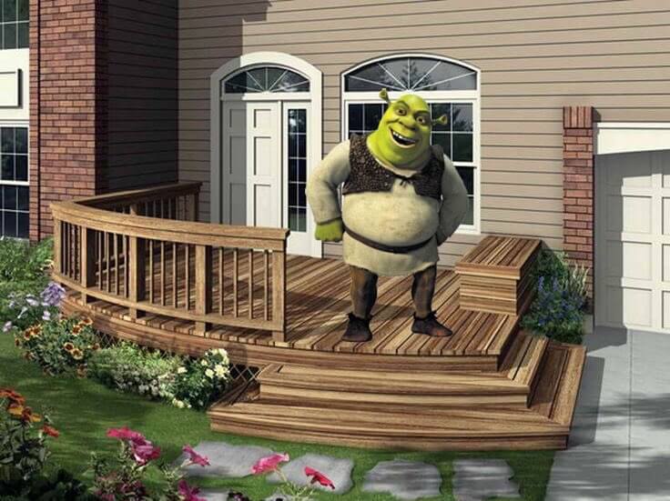 Shrek on  a Deck