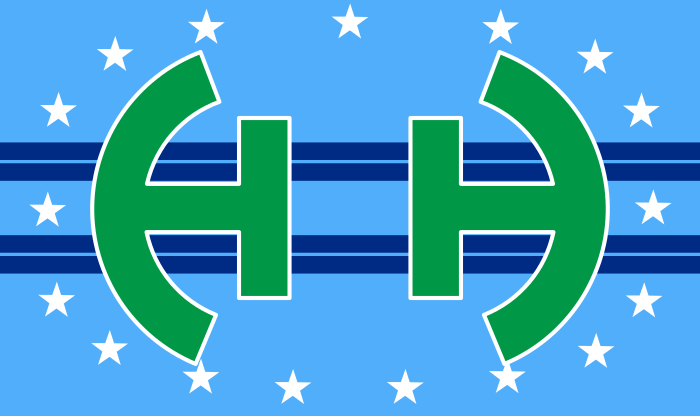The Flag of Huber Heights, Ohio with the text and seal removed.