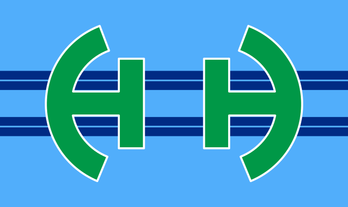The Flag of Huber Heights, Ohio with the stars removed.