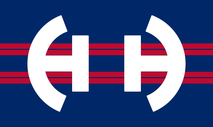 The Flag of Huber Heights, Ohio in Red, White, and Blue