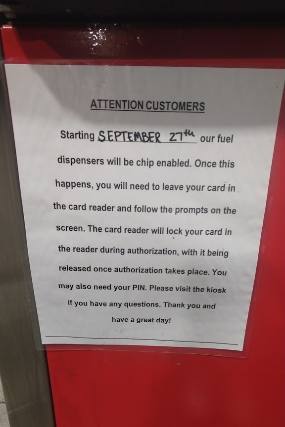 Notice on the Kroger Gas Pump.