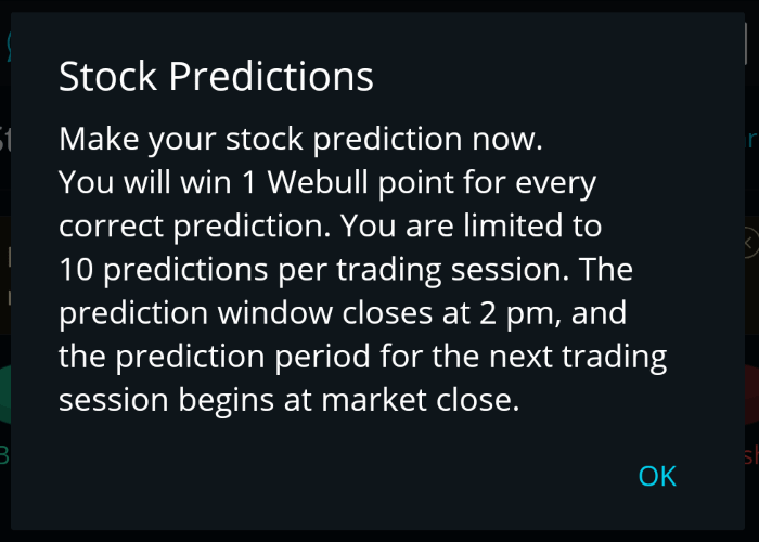 Stock Predictions Dialog